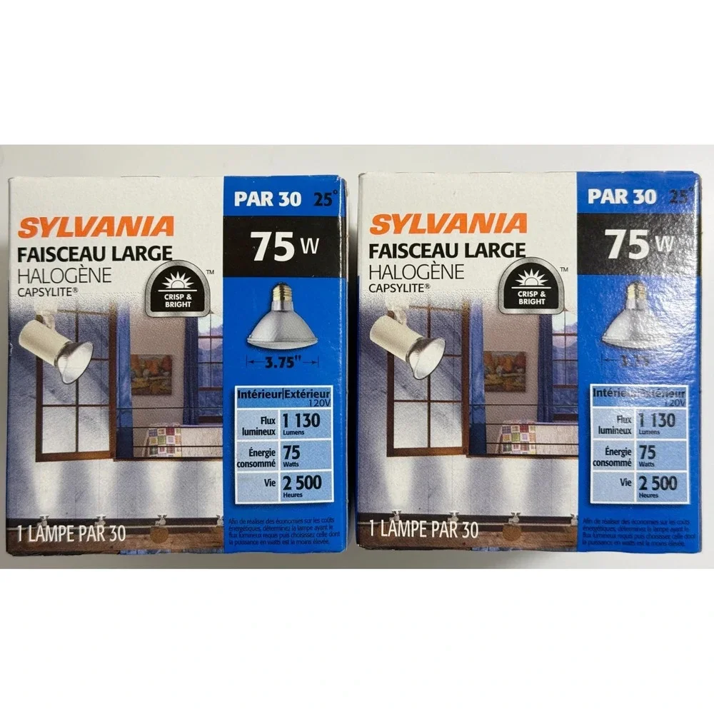 SYLVANIA 75PAR30/CAP/SPL/NFL25 Light Bulbs Lot of 2